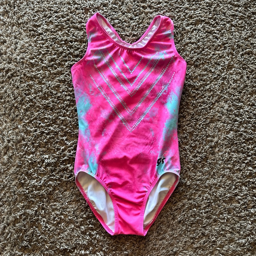 Pink gymnastics leotard